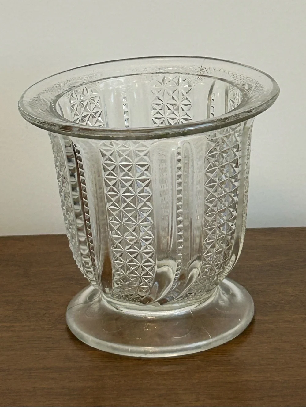 VINTAGE BEATTY BRADY GLASS CO 1898 EAPG FEATHER CLEAR GLASS SPOONER